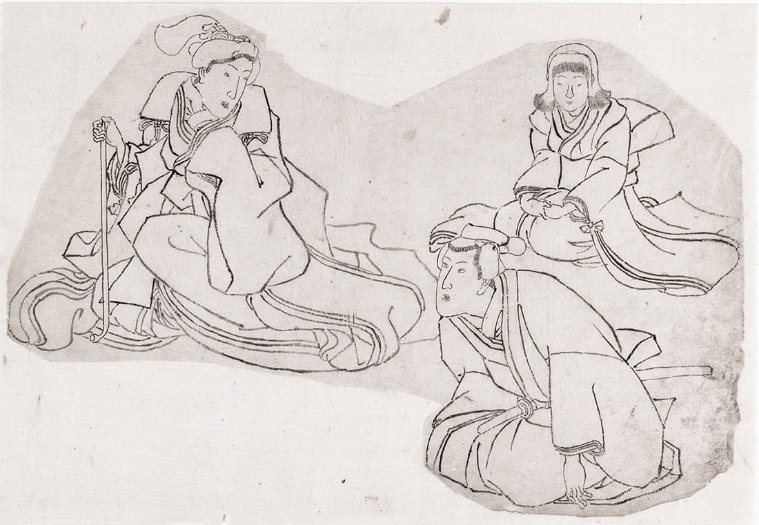 KUNIYOSHI or school: Four preparatory drawings - 4
