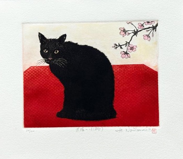Hiroto Norikane (B. 1949): Black Cat - 13 (Cherry) (1 of 1)