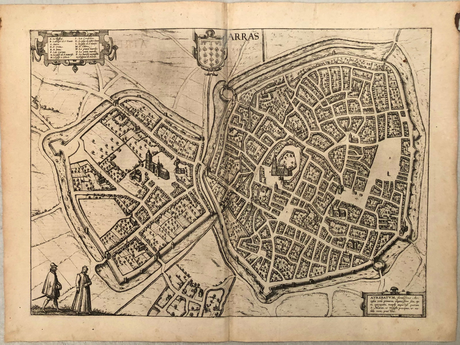 1575 Braun and Hogenberg View of Arras, France -- Arras: Title:1575 Braun and Hogenberg View of Arras, France -- Arras,li>Cartographer:Braun and Hogenberg Year/Place:1575, Augsburg Map Dimension (in.):13.2 X 18.5 in. Description:This is an excellent