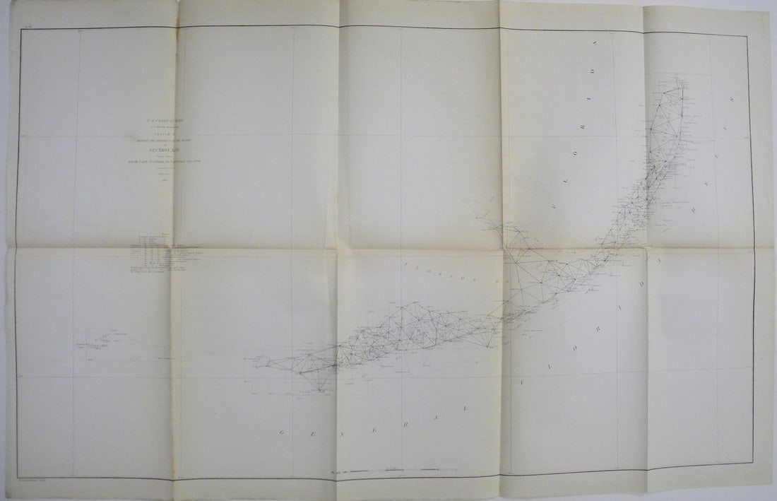 Sketch F. Showing the Progress of the Survey in Section No. VI Lowest Sheet from Cape Florida to: Publication Date:1860 Title:Sketch F. Showing the Progress of the Survey in Section No. VI Lowest Sheet from Cape Florida to Tortugas Islands,li>Cartographer:BACHE, A.D. Publisher:U.S. COAST SURVEY