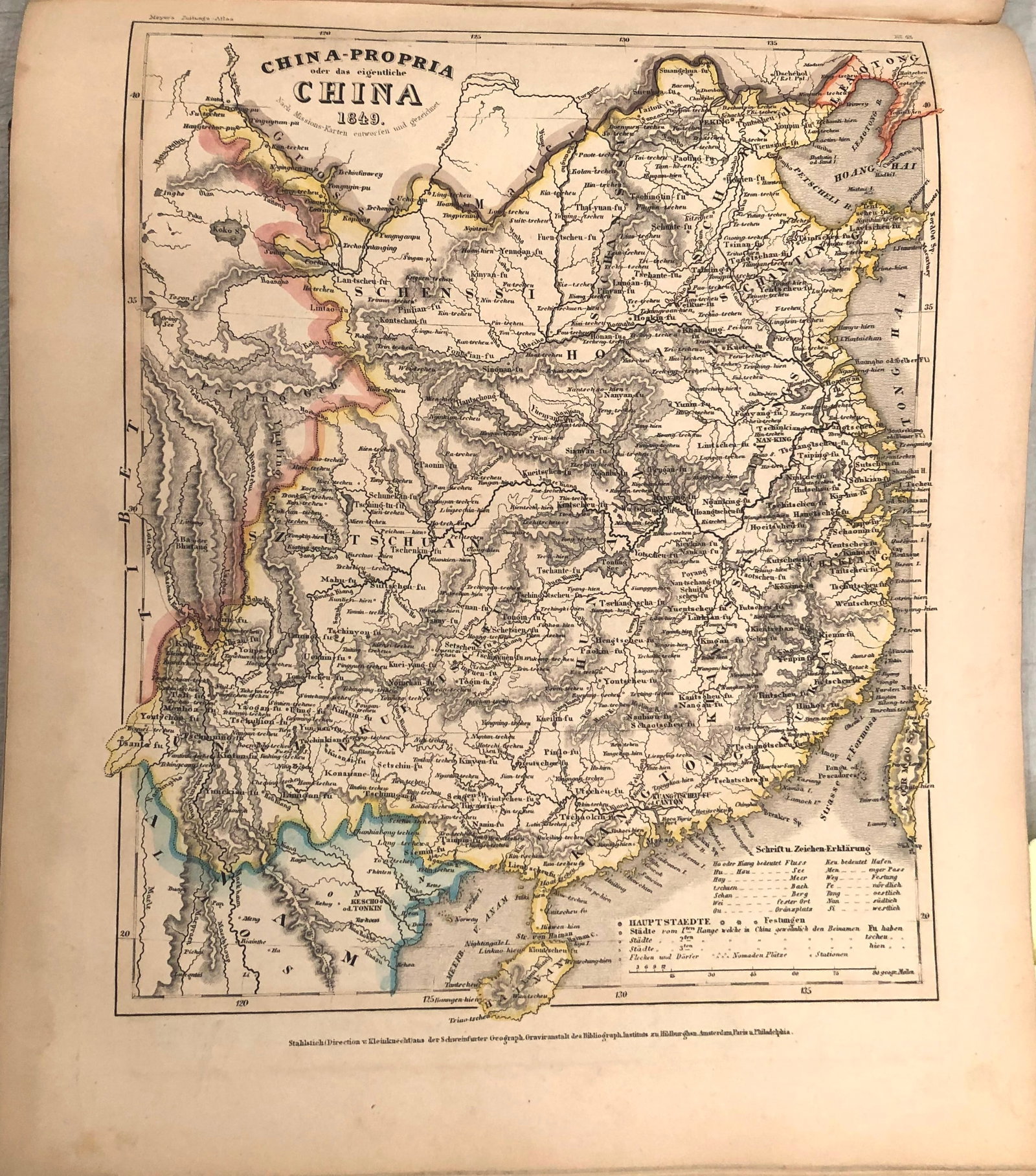 1849 Meyer Map of China -- China: Title:1849 Meyer Map of China -- China,li>Cartographer:J Meyer Year/Place:1849, Hildburghausen Map Dimension (in.):10.1 X 8.4 in. Description:Ths is a lovely map of China. Much detail is included as