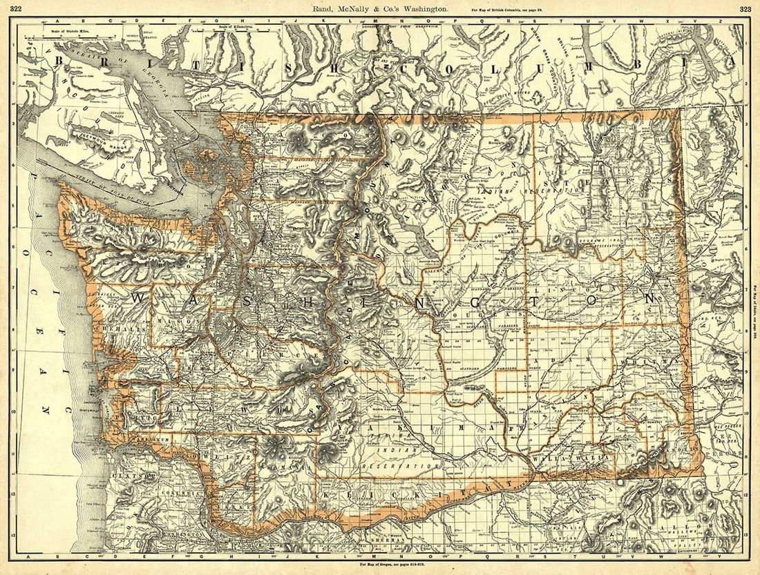 Rand, McNally & Co.'S New Business Atlas Map of Washington.: Publication Date:c1892 Title:Rand, McNally & Co.'S New Business Atlas Map of Washington.,li>Cartographer:RAND, MCNALLY & CO. Publisher:RAND, MCNALLY & CO. Brief Description:From the twenty-third editi