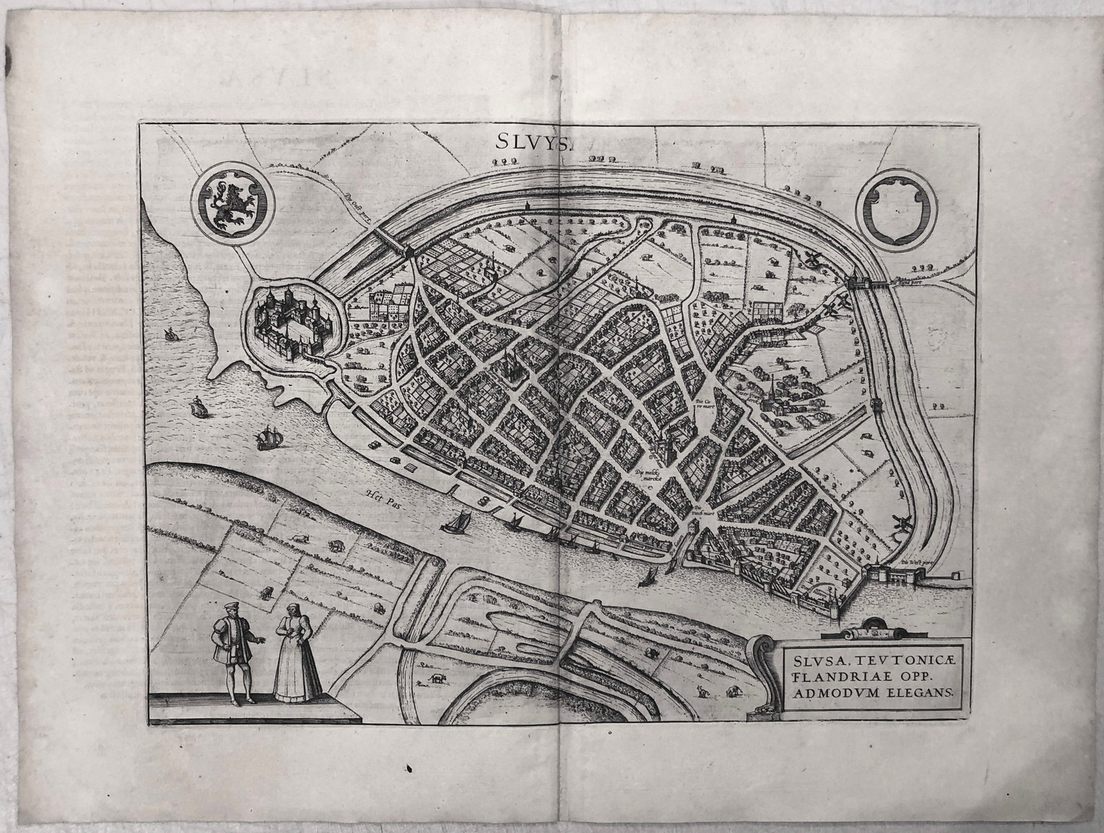 1575 Braun and Hogenberg View of Sluis, Netherlands -- Sluys. Slusa, Teutonicae Flandriae Opp. (1 of 1)
