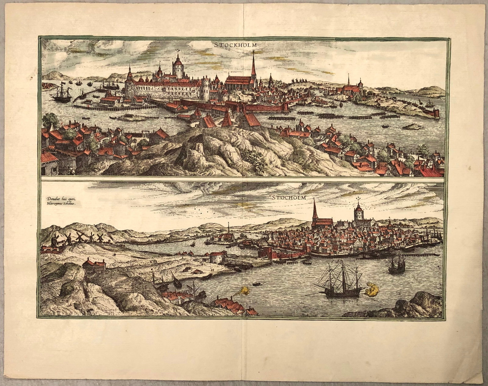 1588 but 19th century Braun and Honberg View of Stocholm ib Two Direcrions -- Stockholm: Title:1588 but 19th century Braun and Honberg View of Stocholm ib Two Direcrions -- Stockholm,li>Cartographer:Braun and Hogenberg Year/Place:1588, Koln Map Dimension (in.):12.8 X 18.5 in. combined Des