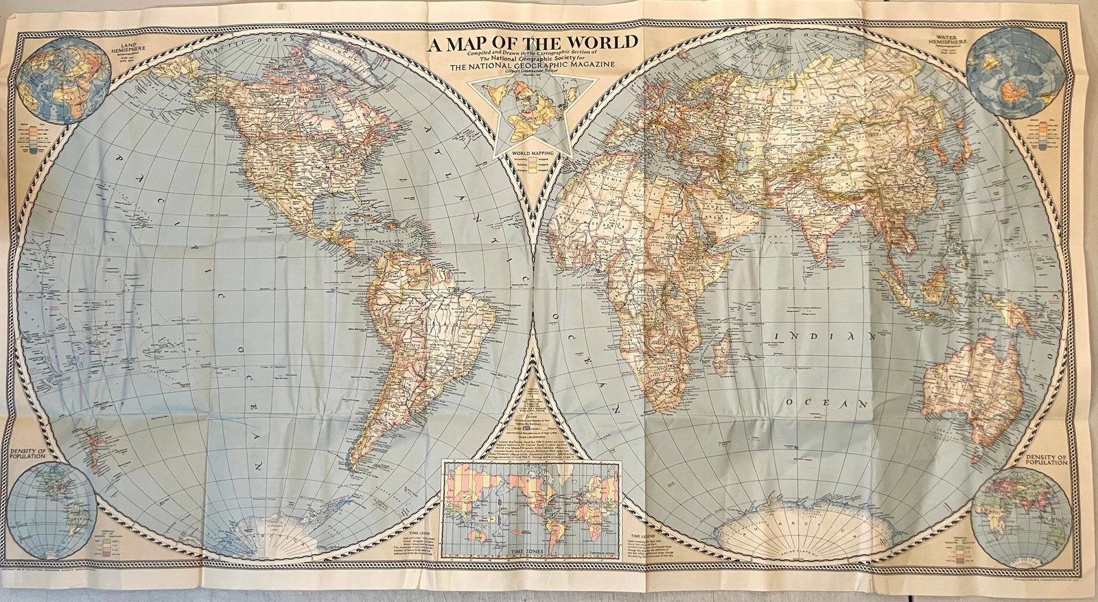 National Geographic Map of Occupied Germany and Austria [and] World Map - 2