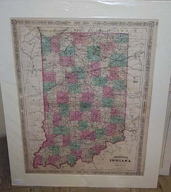 Johnson's Indiana: Publication Date:1864 Title:Johnson's Indiana,li>Cartographer:JOHNSON, ALVIN JEWETT Publisher:JOHNSON AND WARD Brief Description:Map showing counties separately colored, towns, townships, topography, 