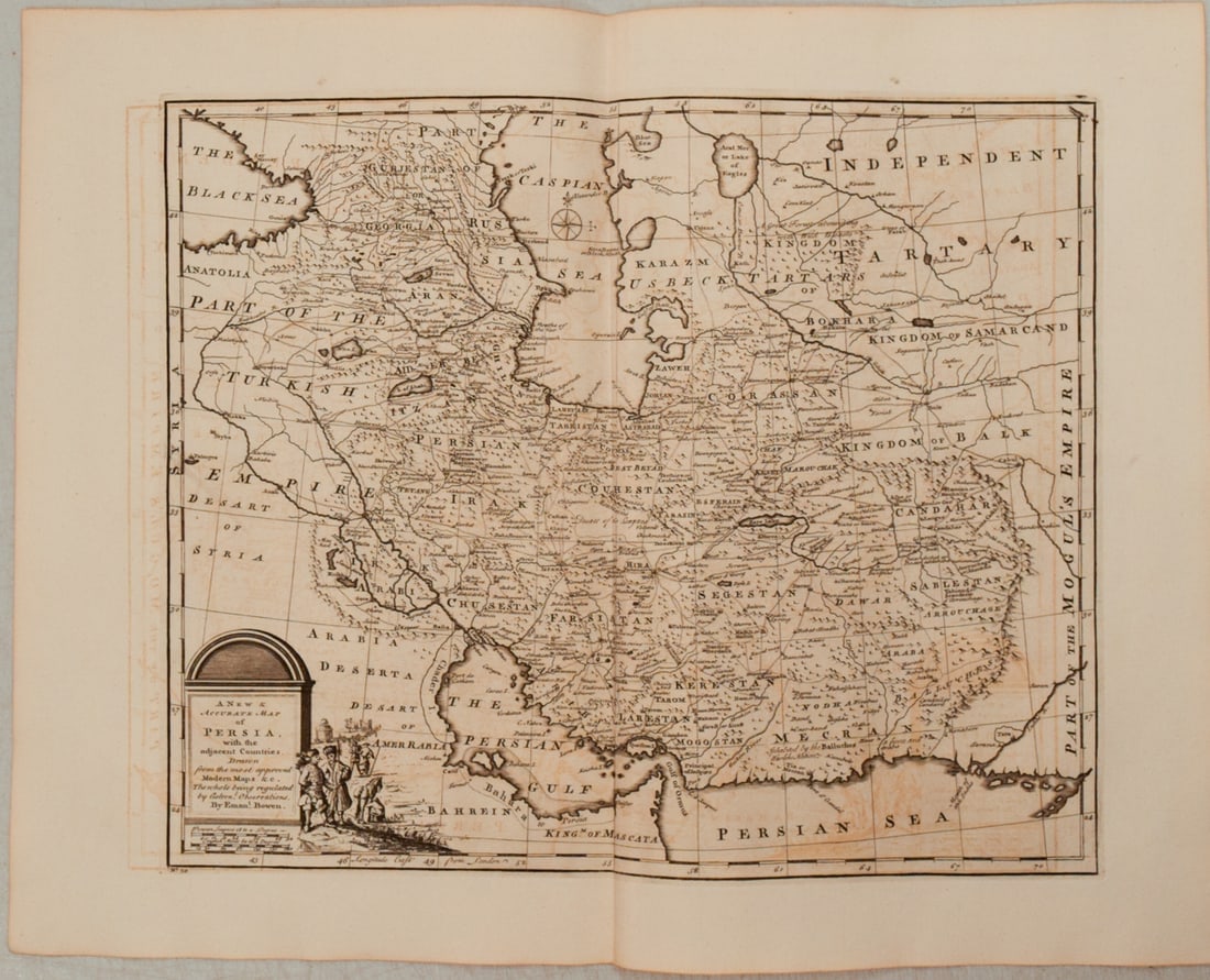 1782 Bowen Map of Persia/Iran -- A New & Accurate Map of Persia, with the Adjacent Countries. Drawn (1 of 1)