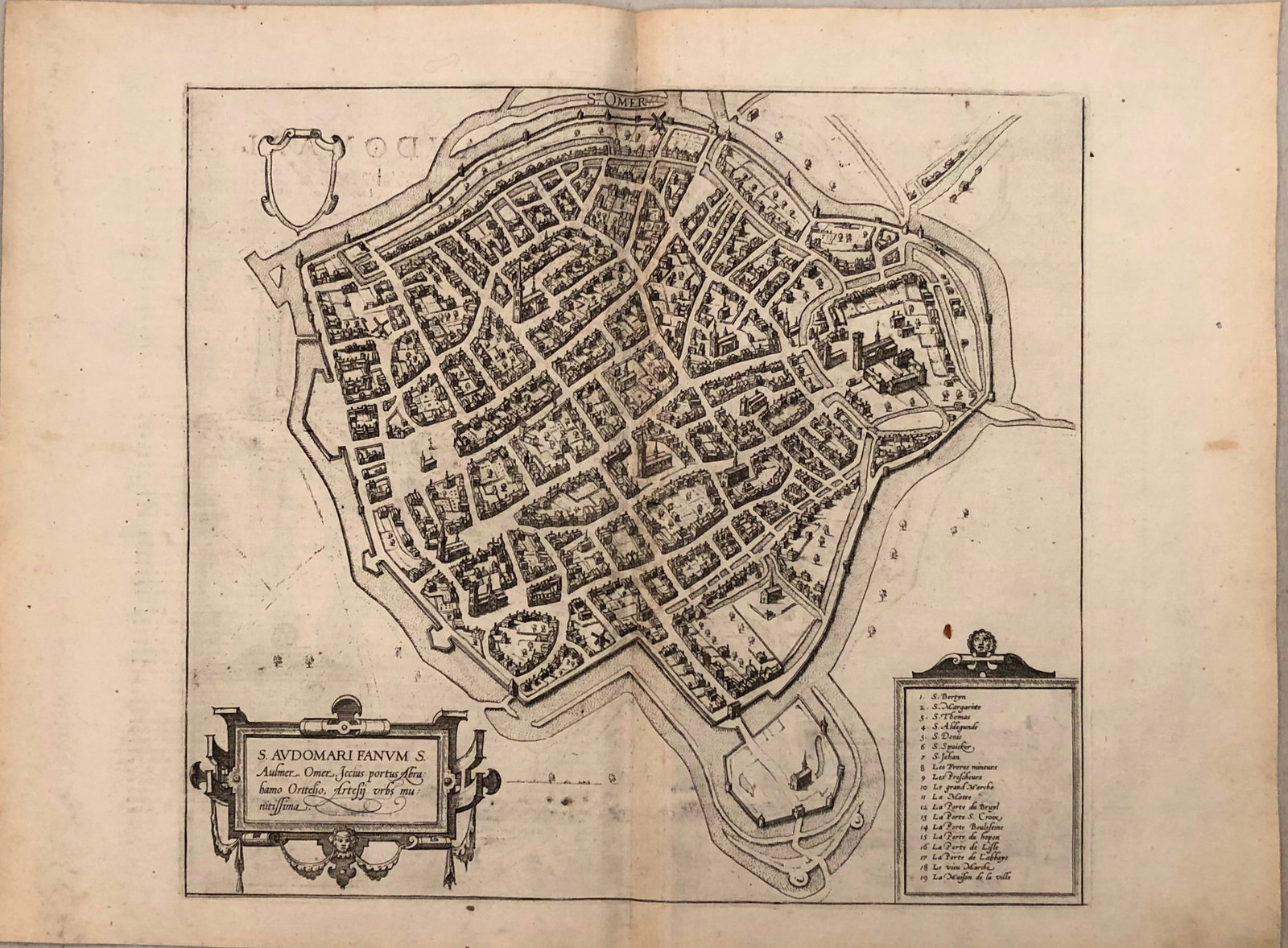 1575 Braun and Hogenberg View of Saint-Omer France -- S. Audomari Fanum S. Aulmer … (1 of 1)
