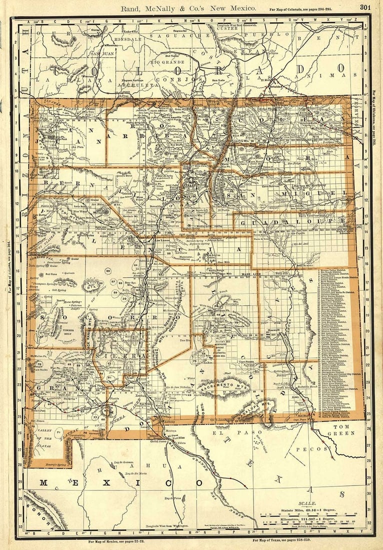 Rand, McNally & Co.'S Business Atlas Map of New Mexico.: Publication Date:c1888 Title:Rand, McNally & Co.'S Business Atlas Map of New Mexico.,li>Cartographer:RAND, MCNALLY & CO. Publisher:RAND, MCNALLY & CO. Brief Description:From the twenty-third edition,