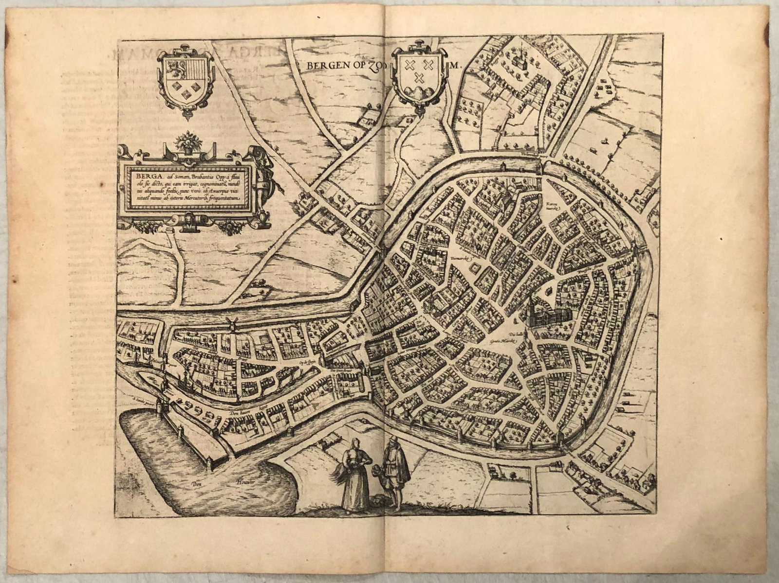 1575 Braun and Hogenberg View of Bergen-op-Zoom, Netherlands -- Bergen op Zoom - Berga, ad Soman, (1 of 1)