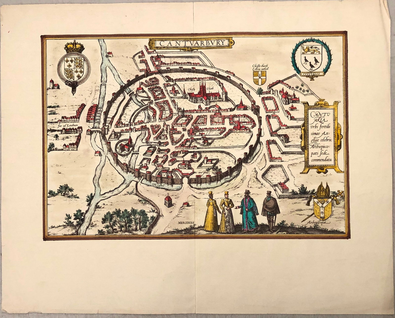 1588 but 19th century Braun and Honberg View of Canterbury, England -- Cantuarbury: Title:1588 but 19th century Braun and Honberg View of Canterbury, England -- Cantuarbury,li>Cartographer:Braun and Hogenberg Year/Place:1588, Koln Map Dimension (in.):11 X 17.1 in. Description:Ehis