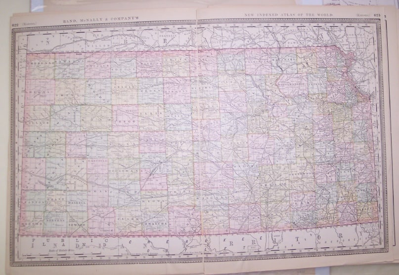 Rand, McNally & Co.'S New Indexed Atlas of the World. [Kansas.] - 2