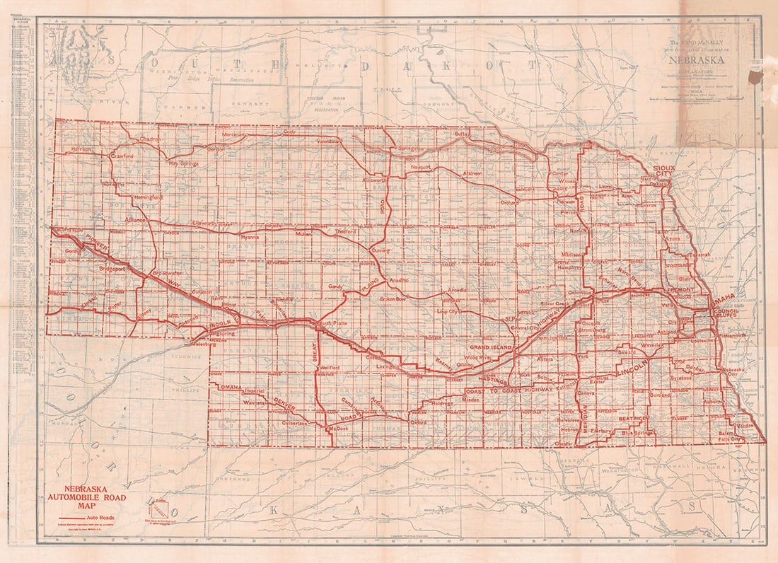 Rand, McNally Indexed Pocket Map Tourists' And Shippers' Guide Nebraska: Publication Date:1920 Title:Rand, McNally Indexed Pocket Map Tourists' And Shippers' Guide Nebraska,li>Cartographer: Publisher:RAND, MCNALLY & CO. Brief Description:Map detached from brown paper