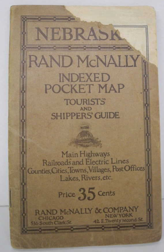 Rand, McNally Indexed Pocket Map Tourists' And Shippers' Guide Nebraska - 2