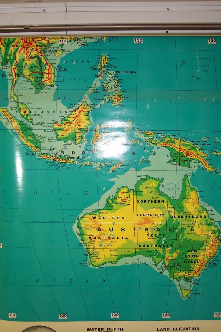 Cram's Physical-Political Map of Australasia - 3