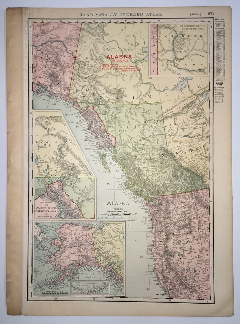 Rand-McNally Indexed Atlas. [Alaska.]: Publication Date:c1904 Title:Rand-McNally Indexed Atlas. [Alaska.],li>Cartographer:RAND, MCNALLY & CO. Publisher:RAND, MCNALLY & CO. Brief Description:From: Rand, McNally & Co.'s enlarged business