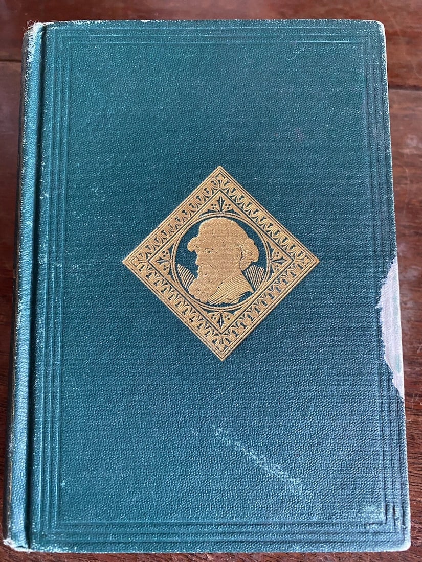 Dickens' Works Ill. Uncommercial Traveller, Additional Christmas 1875 J. Osgood: Dicken’s Works Illustrated Uncommercial Traveller Etc. James R. Osgood and Co. Boston 1875 Hardcover Green cloth boards with embossed design to front & back covers, gilt image of Dickens on fron