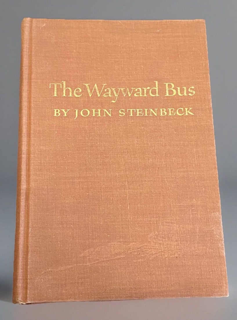 1947 1st Edition/Printing "THE WAYWARD BUS" by John Steinbeck Viking Press HC: This 1947 1st Edition/1st Printing of "THE WAYWARD BUS" by John Steinbeck is a rare find for any literature enthusiast. Hardcover, printed in 1947 in New York by the Viking Press and in very good ligh