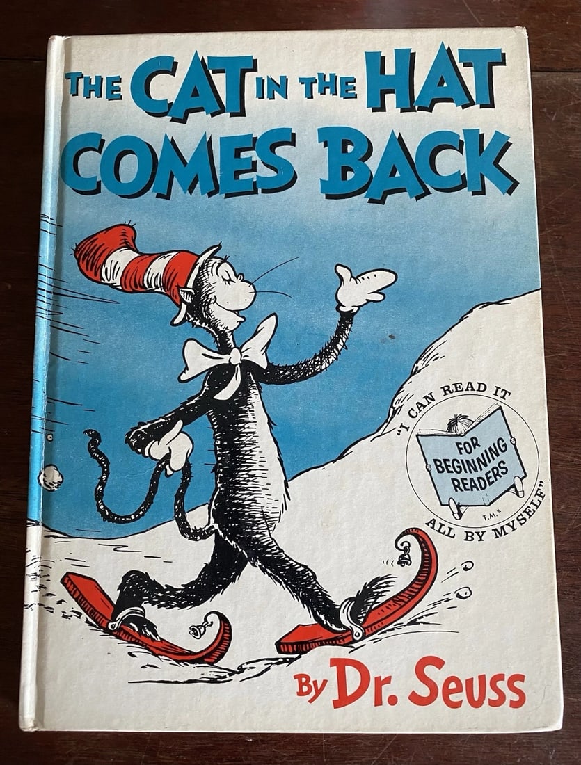 Dr Seuss The Cat in the Hat Comes Back 1stEdition/1st Printing Stated 1958 Good: THE CAT IN THE HAT COMES BACK by Dr. SeussFirst Edition, First Printing - Stated1958 Beginner Books Distributed by Random House, New YorkHardcover, no DJ.Tight binding, no missing loose or torn pages.