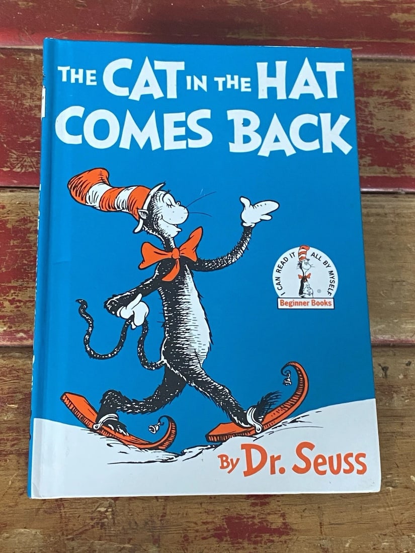 The Cat In The Hat Comes Back Dr. Seuss Grolier Book Club Edition 1958 HC VGood+: Delve into the whimsical world of Dr. Seuss with "The Cat In The Hat Comes Back," a cherished addition to any children's book collection. Published by Random Housein 1958, this hardcover children̵