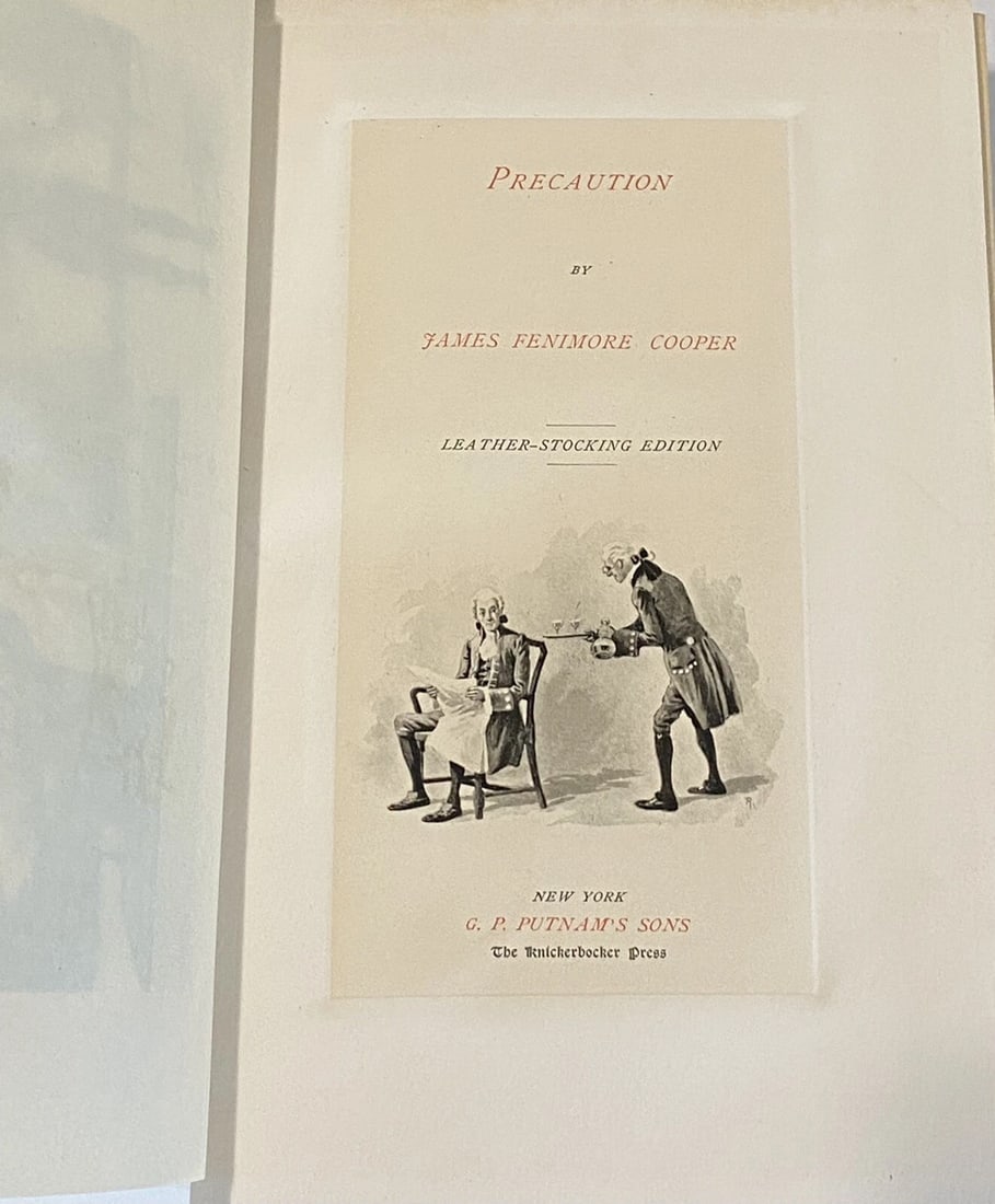 PRECAUTION James Fenimore Cooper Leather Stocking Edition Ltd Ed #478/1000 HC: PRECAUTION THE COMPLETE WORKS OF JAMES FENIMORE COOPER LEATHER STOCKING EDITIONVOLUME 1Very nicely appointed maroon hardcover boards with gilt decoration and textures.Pastedown title and author name t