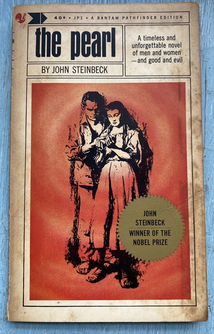 The Pearl by John Steinbeck 1963 18th Paperback A Bantam Pathfinder Edition Good: The Pearl by John Steinbeck Bantam Pathfinder Paperback Edition 1963, 18th Printing. 118 pages. Good condition Discoloration from age to covers, text and endpapers No missing, torn or loose pages. No 
