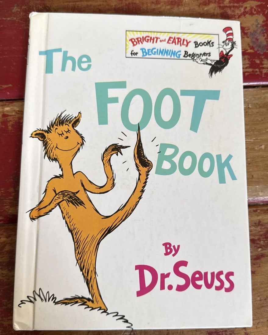 THE FOOT BOOK DR. SEUSS 1968 Grolier Book Club 1ST EDITION 1ST PRINT Very Good: The product is a highly collectible first edition, first print hardcover book titled "The Foot Book" by Dr. Seuss, published by Random House in 1968. In very good vintage condition with tight binding,
