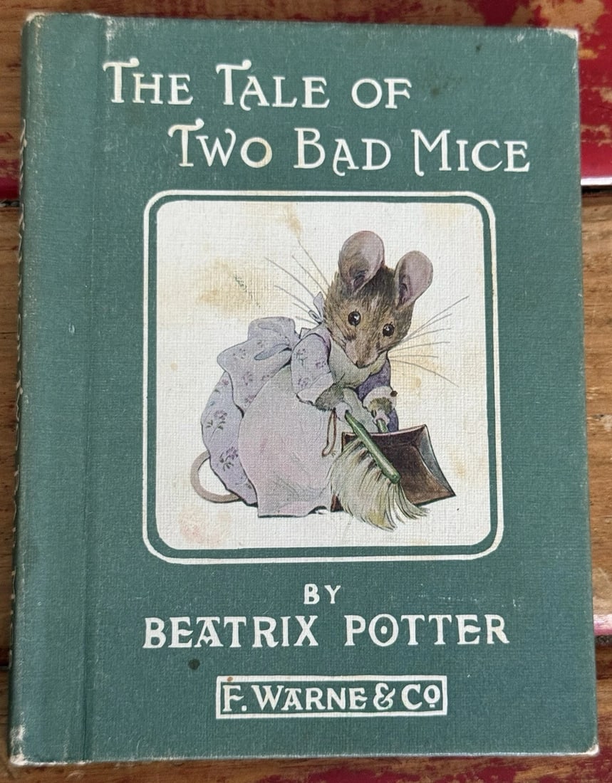Beatrix Potter "The Tale of Two Bad Mice" F Warne & CO HC 1932 V. Good Condition: This product is a vintage hardcover edition of Beatrix Potter's "The Tale of Two Bad Mice" published by F Warne & Co in 1932, first edition thus, 2nd printing . It is part of the Peter Rabbit series a