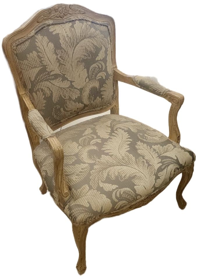 From Italy.. Rare Antique or Vintage Louis XV Style Armchair & Ottoman Set - 5