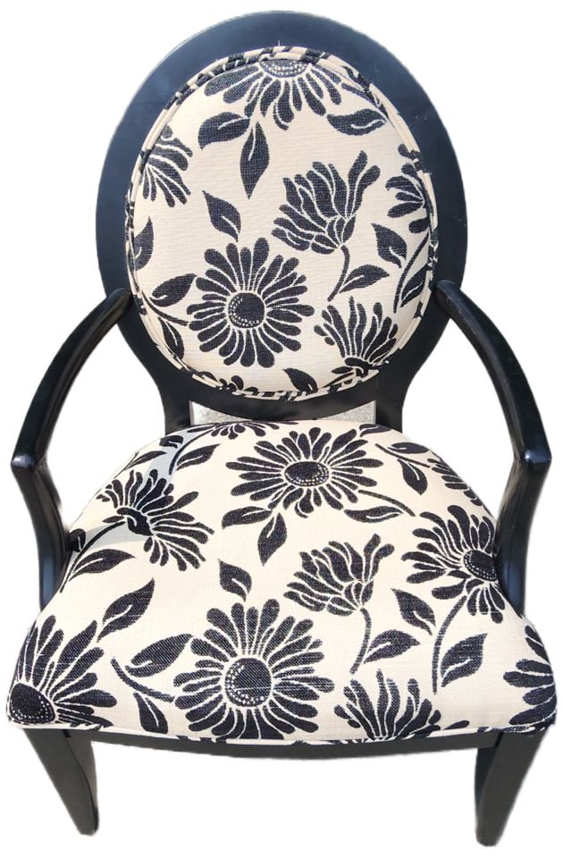 Vintage oversized modern version of the Queen Anne chair w/ striking black and white pattern.. - 4