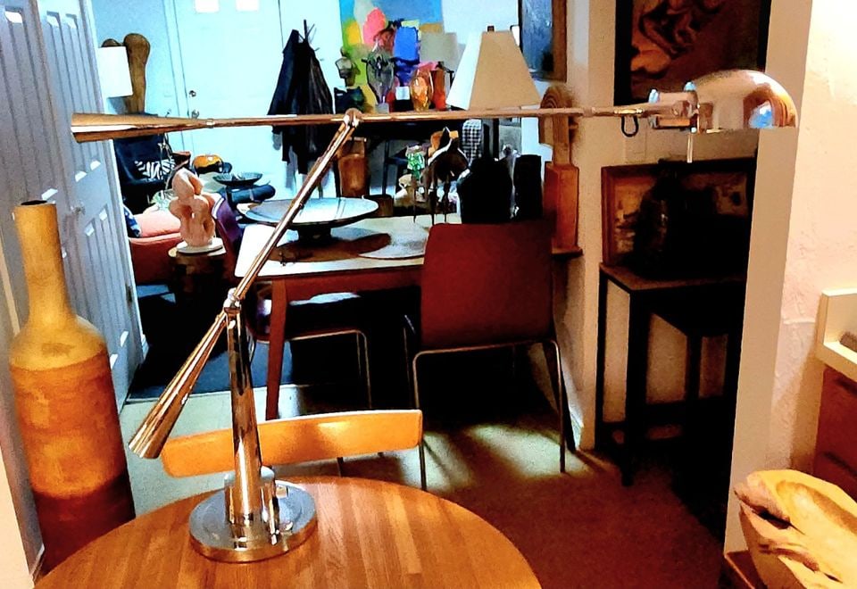 Vintage Ralph Lauren Chromed Steel Modern Design Ajustable Desk Lamp. Circa Early 1990s (1 of 8)