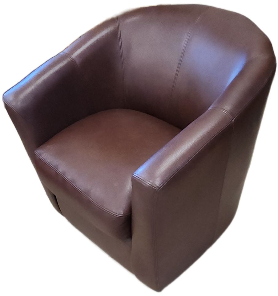 Vintage Luxury Rapallo Genuine Leather Swivel Side Chair.. perfect for most any decor. - 5