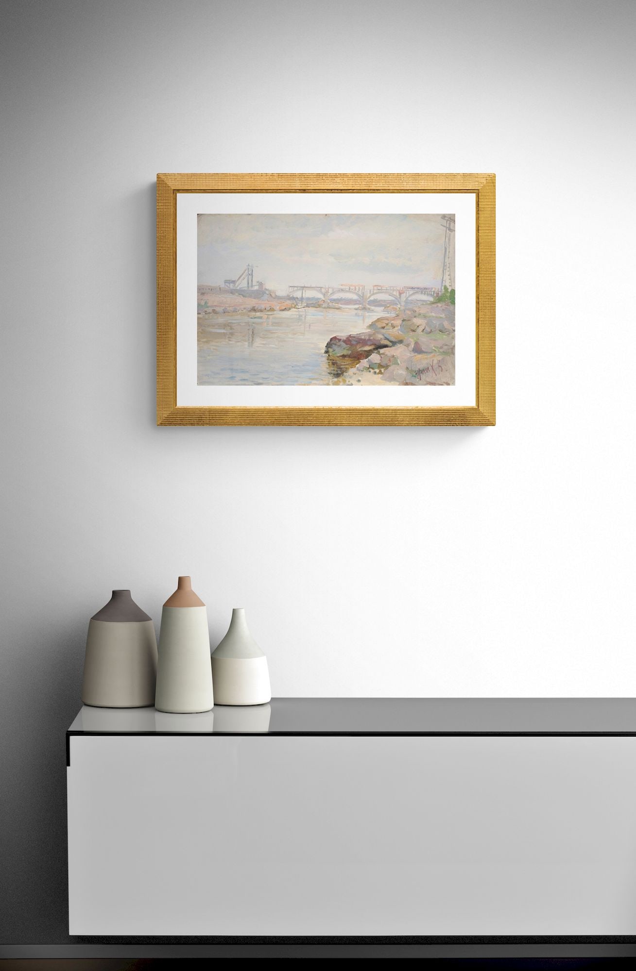 Erlih Volodymyr (Ukrainian artist), "Old bridge", oil on cardboard - 4