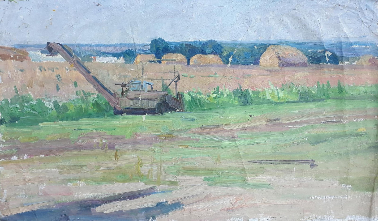 Unidentified (Ukrainian artist), "Harvest", oil on canvas (1 of 1)