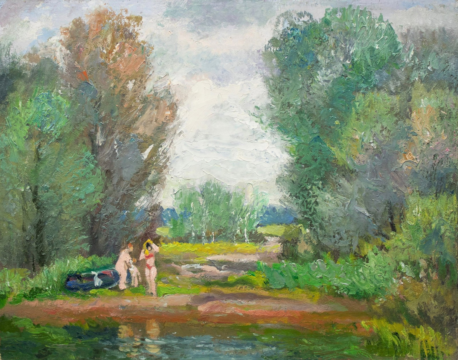 Mynka Olexandr (Ukrainian artist), "In Poltava region", oil on canvas: ARTIST: Mynka Olexandr Fedorovich, Ukrainian artist TITLE: "In Poltava region" SIZE: 40 x 50 cm, (15 3/4 x 19 3/4 in.) MEDIUM: oil on canvas YEAR OF CREATION: 1992 CONDITION: The painting is in good v
