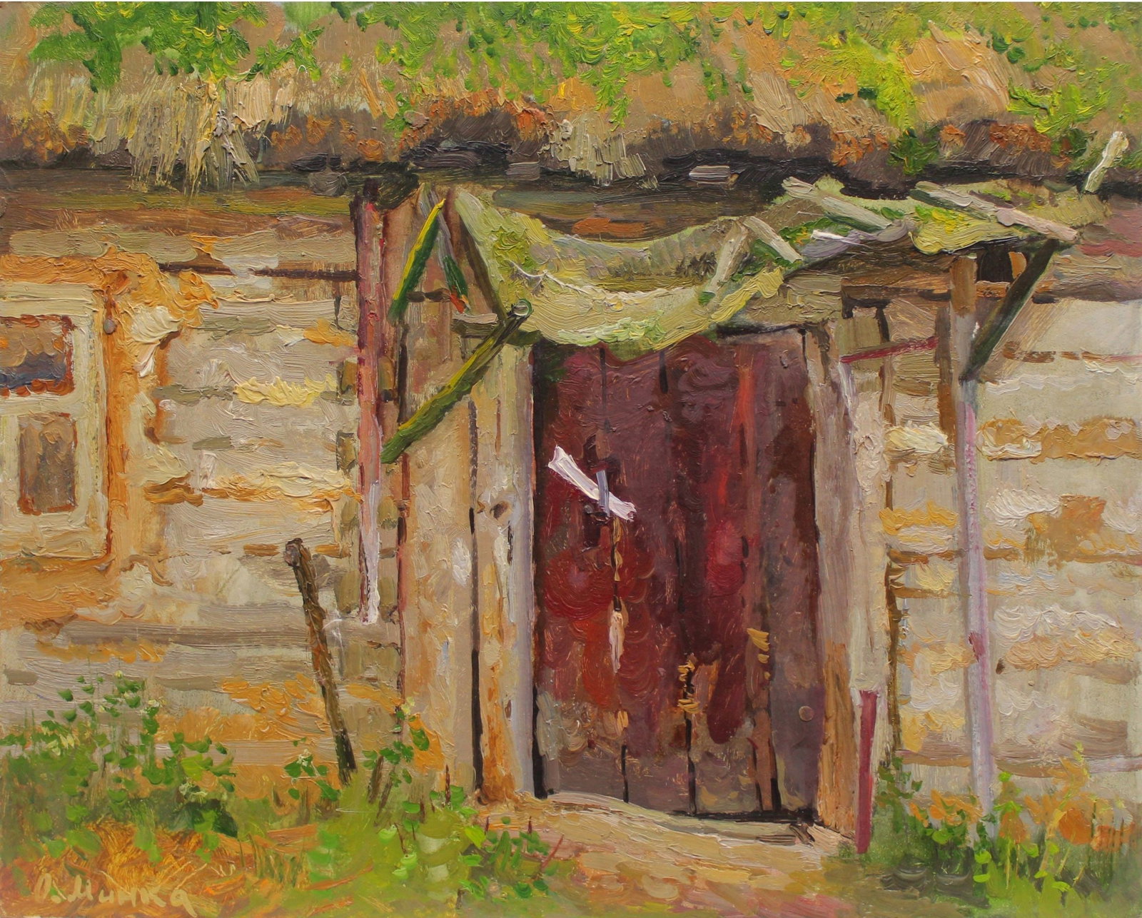 Mynka Olexandr (Ukrainian artist), "True", oil on cardboard: ARTIST: Mynka Olexandr Fedorovich, Ukrainian artist TITLE: "True" SIZE: 40 x 50 cm, (15 3/4 x 19 3/4 in.) MEDIUM: oil on cardboard YEAR OF CREATION: 1989 CONDITION: The painting is in good vintage