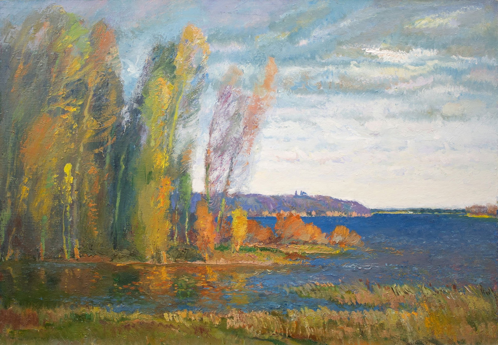 Mynka Olexandr (Ukrainian artist), "Magic land", oil on canvas: ARTIST: Mynka Olexandr Fedorovich, Ukrainian artist TITLE: "Magic land" SIZE: 71 x 102 cm, (28 x 40 1/4 in.) MEDIUM: oil on canvas YEAR OF CREATION: 1980 CONDITION: The painting is in good vintage con