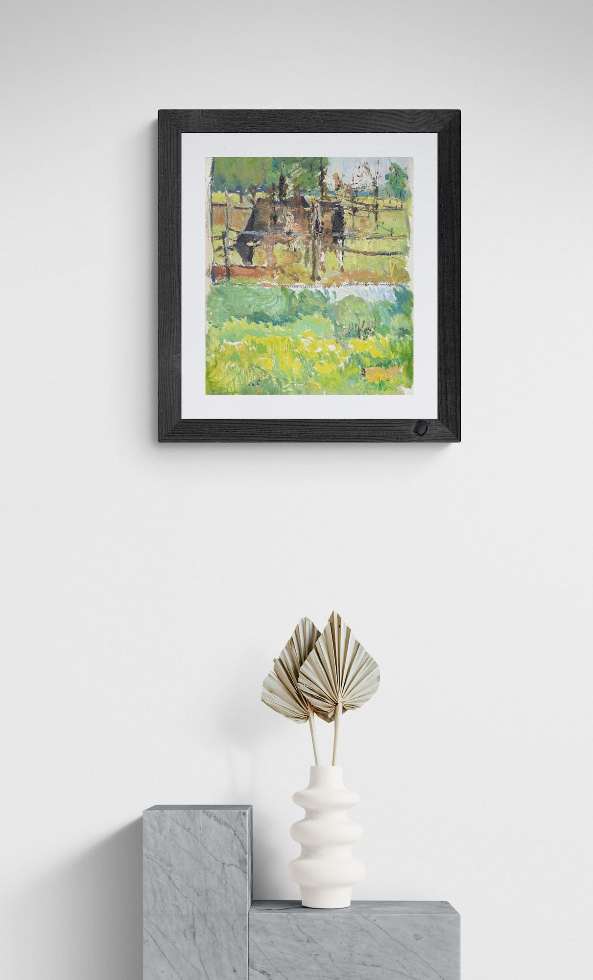 Tyukha Ivan (Ukrainian artist), "Cow behind the fence", oil on cardboard - 3