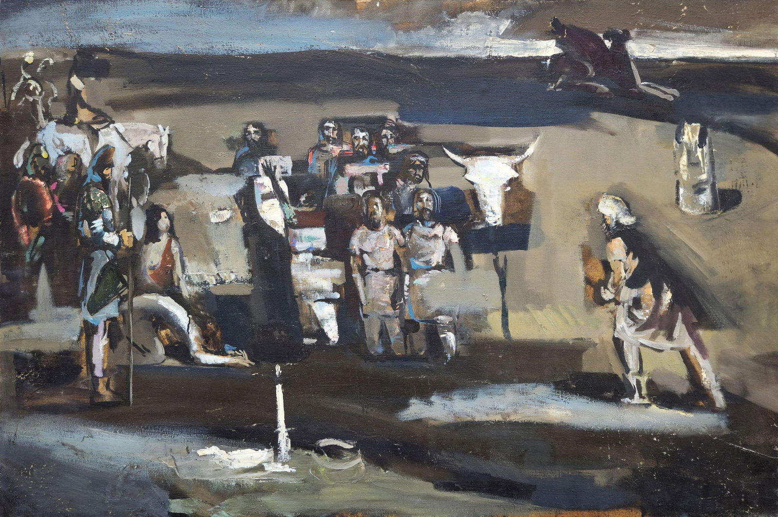 Unidentified (Ukrainian artist), "Allegory (on black)", oil on canvas (1 of 3)