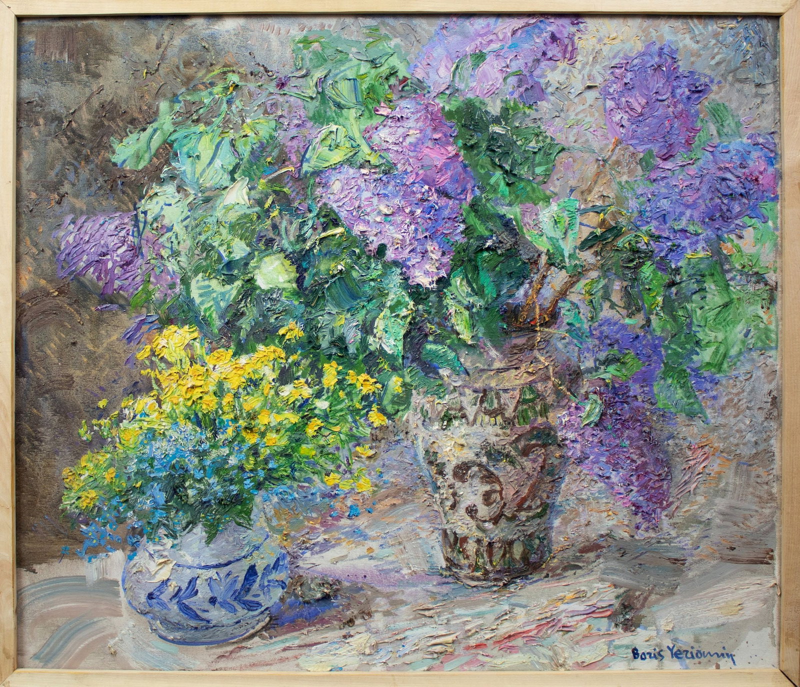 Yeremin Boris (Ukrainian artist), "May blossom", oil on canvas: ARTIST: Yeremin Boris Oleksandrovich, Ukrainian artist TITLE: "May blossom" SIZE: 60 x 70 cm, (23 2/4 x 27 2/4 in.) MEDIUM: oil on canvas YEAR OF CREATION: 2016 CONDITION: The painting is in good vint
