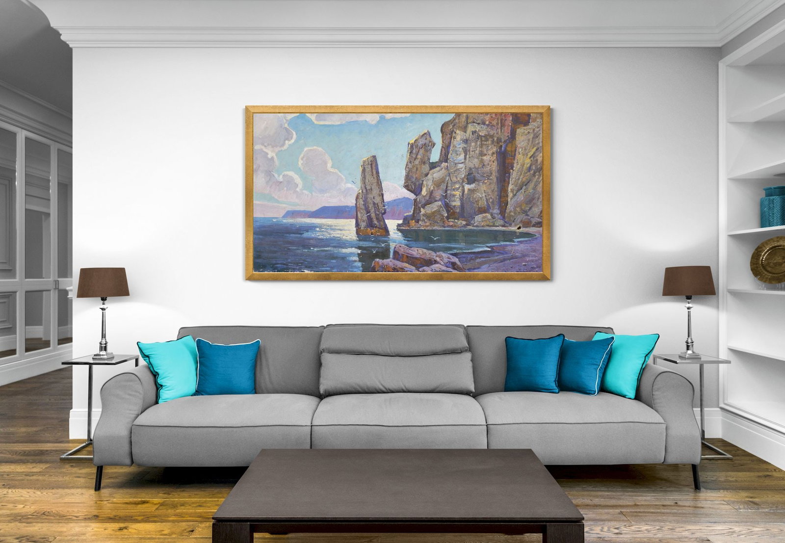 Tyukha Ivan (Ukrainian artist), "Rocks on the seashore", oil on canvas - 3
