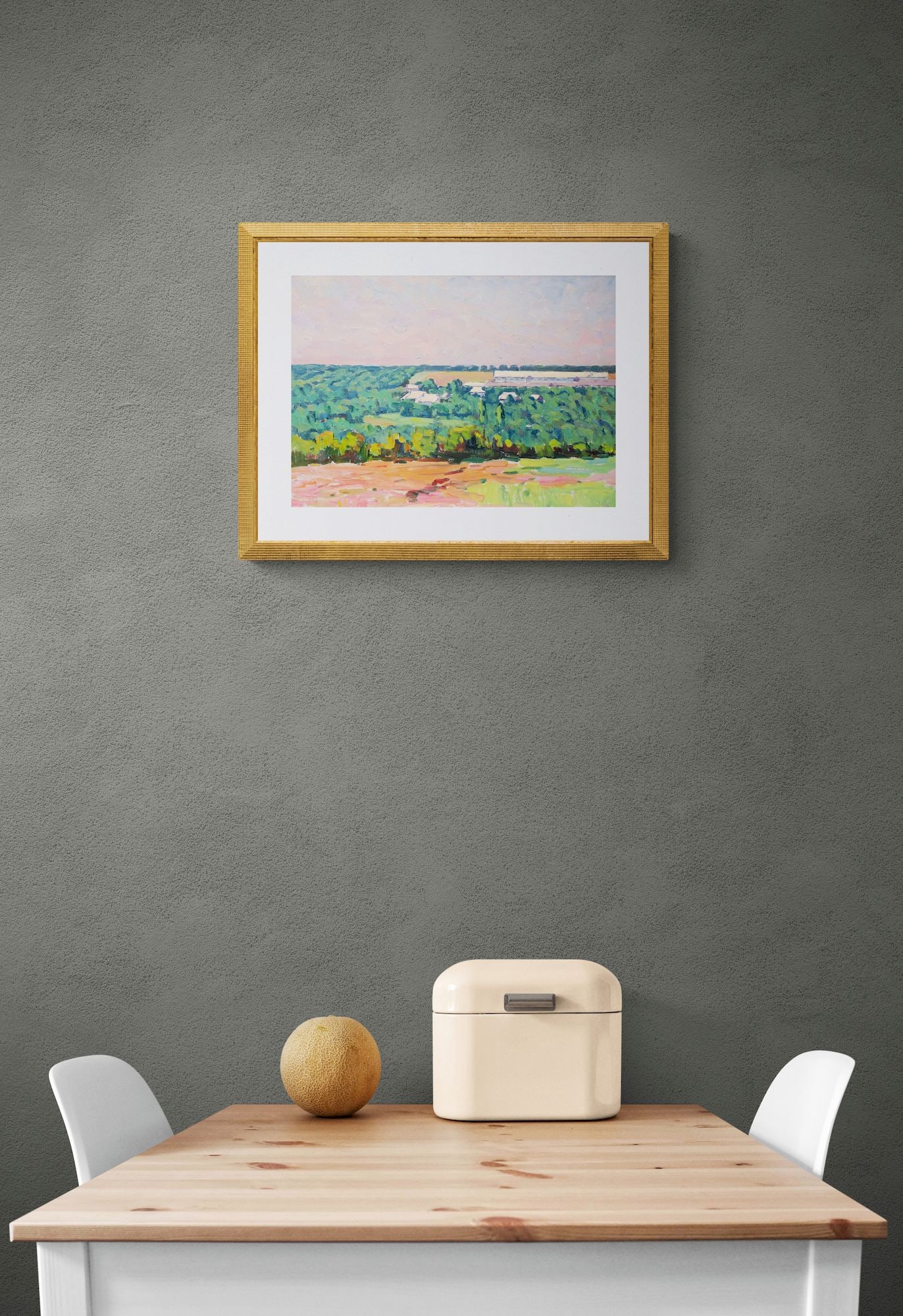 Tyukha Ivan (Ukrainian artist), "Soviet landscape", oil on cardboard - 3