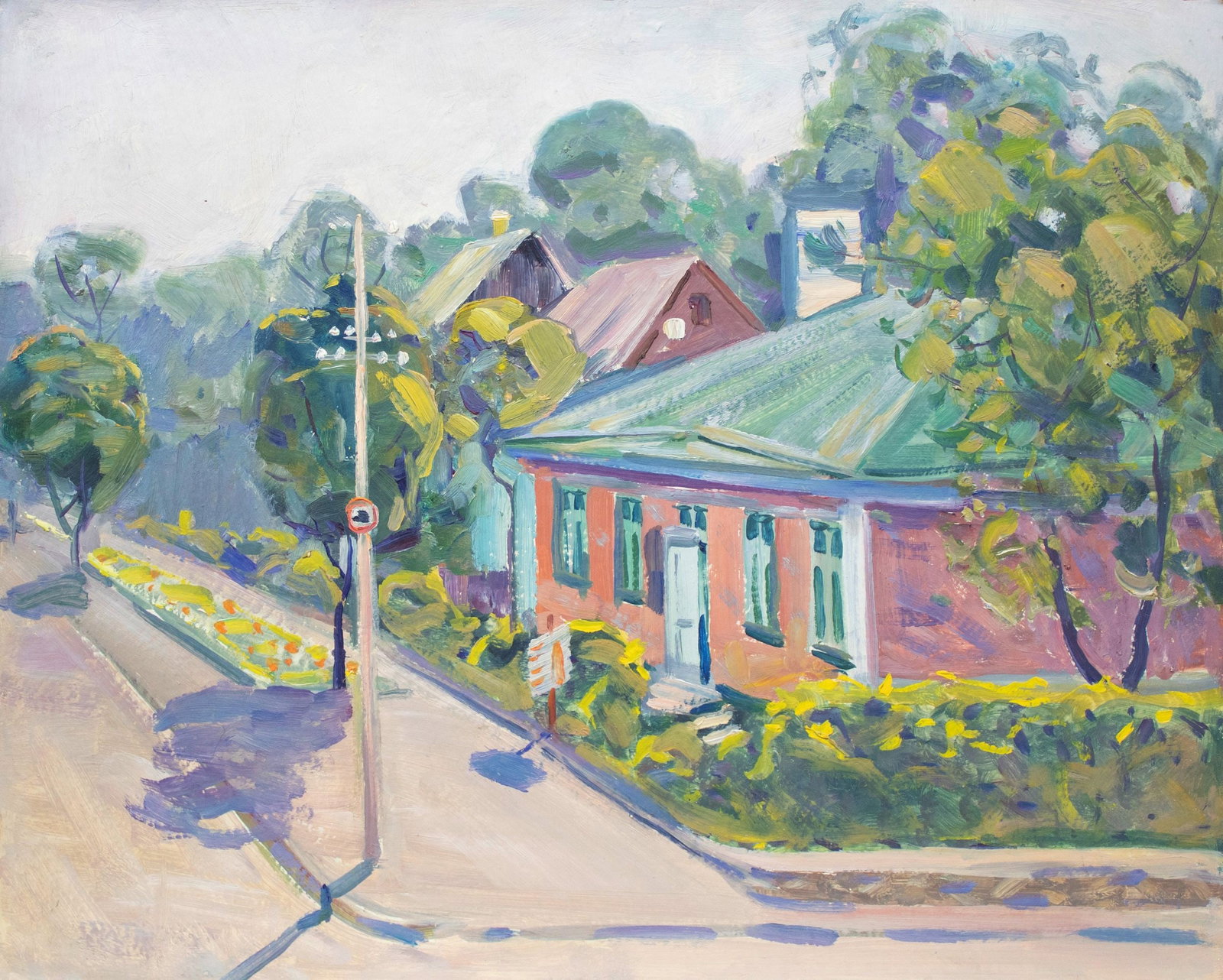 Tyukha Ivan (Ukrainian artist), "The outside", oil on cardboard: ARTIST: Tyukha Ivan Andriyovich, Ukrainian artist TITLE: "The outside" SIZE: 40 x 50 cm, (15 3/4 x 19 3/4 in.) MEDIUM: oil on cardboard YEAR OF CREATION: not dated CONDITION: The painting is in good