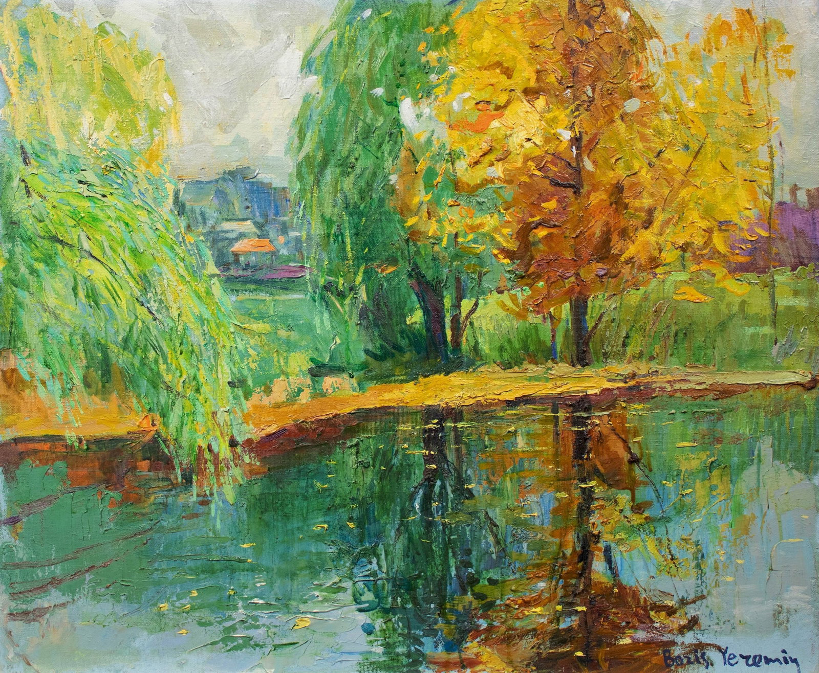 Yeremin Boris (Ukrainian artist), "Quiet day", oil on canvas: ARTIST: Yeremin Boris Oleksandrovich, Ukrainian artist TITLE: "Quiet day" SIZE: 50 x 60 cm, (19 3/4 x 23 2/4 in.) MEDIUM: oil on canvas YEAR OF CREATION: 2003 CONDITION: The painting is in good vintag
