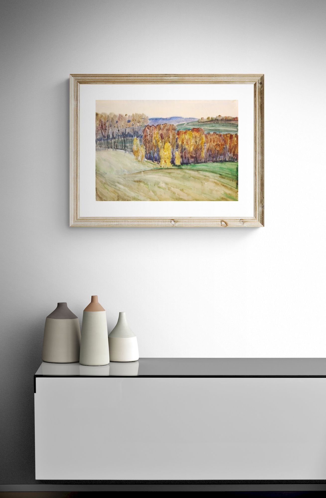 Unidentified (Ukrainian artist), "Hills", watercolor on paper - 2