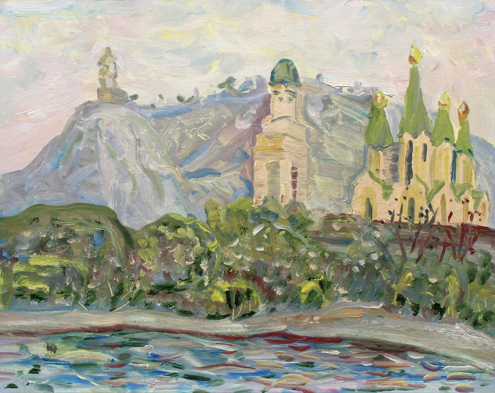 Tyukha Ivan (Ukrainian artist), "Memory", oil on cardboard: ARTIST: Tyukha Ivan Andriyovich, Ukrainian artist TITLE: "Memory" SIZE: 40 x 50 cm, (15 3/4 x 19 3/4 in.) MEDIUM: oil on cardboard YEAR OF CREATION: not dated CONDITION: The painting is in good