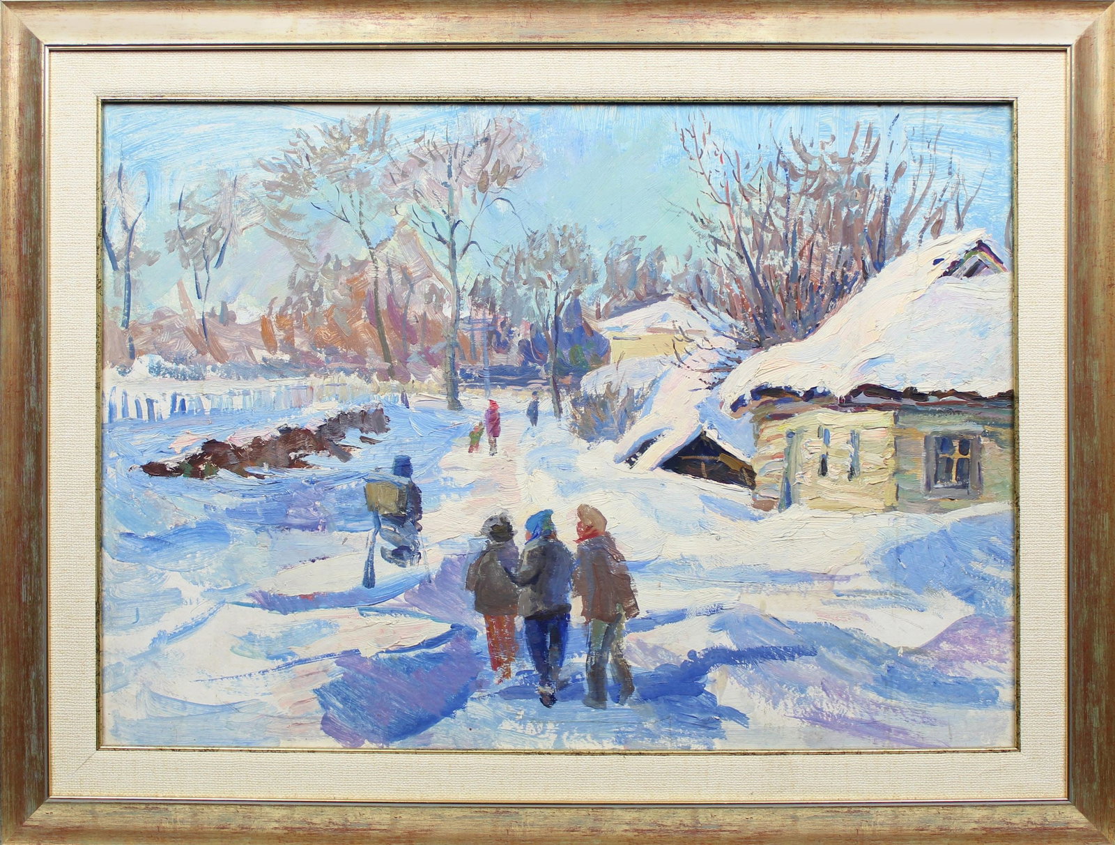 Zaruba-Berlyavska Natalia (Ukrainian artist), "Winter day", oil on cardboard: ARTIST: Zaruba-Berlyavska Natalia Ivanivna, Ukrainian artist TITLE: "Winter day" SIZE: 50 x 70 cm, (19 3/4 x 27 2/4 in.) MEDIUM: oil on cardboard YEAR OF CREATION: not dated CONDITION: The painting is