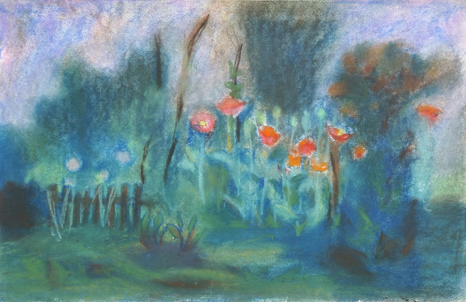 Lah Rostislav (Ukrainian artist), "Poppies flowers", tempera on paper: ARTIST: Lah Rostislav Ivanovich, Ukrainian artist TITLE: "Poppies flowers" SIZE: 32 x 49 cm, (12 2/4 x 19 1/4 in.) MEDIUM: tempera on paper YEAR OF CREATION: not dated CONDITION: The painting is in