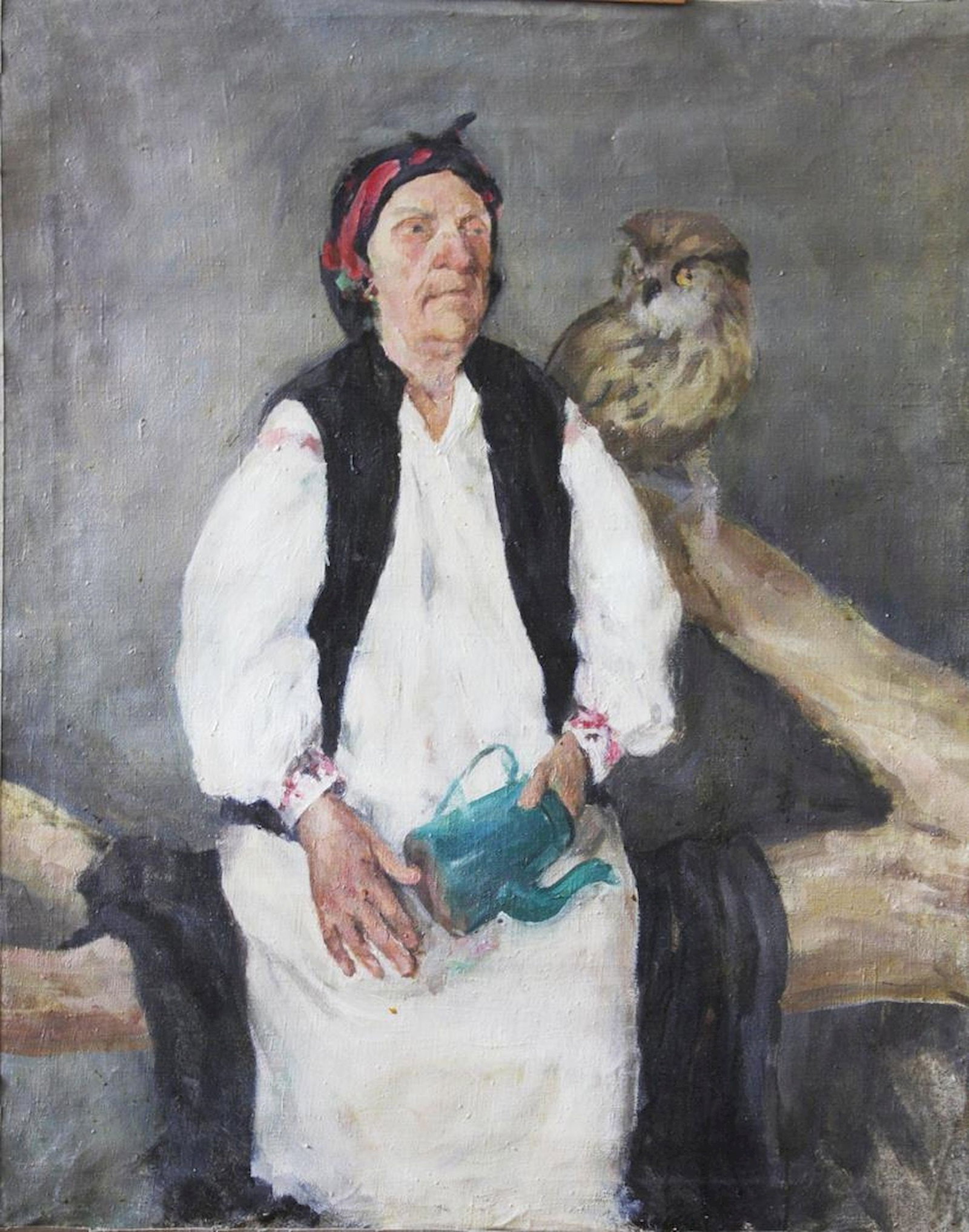 Unidentified (Ukrainian artist), "Old Sovih", oil on canvas (1 of 2)