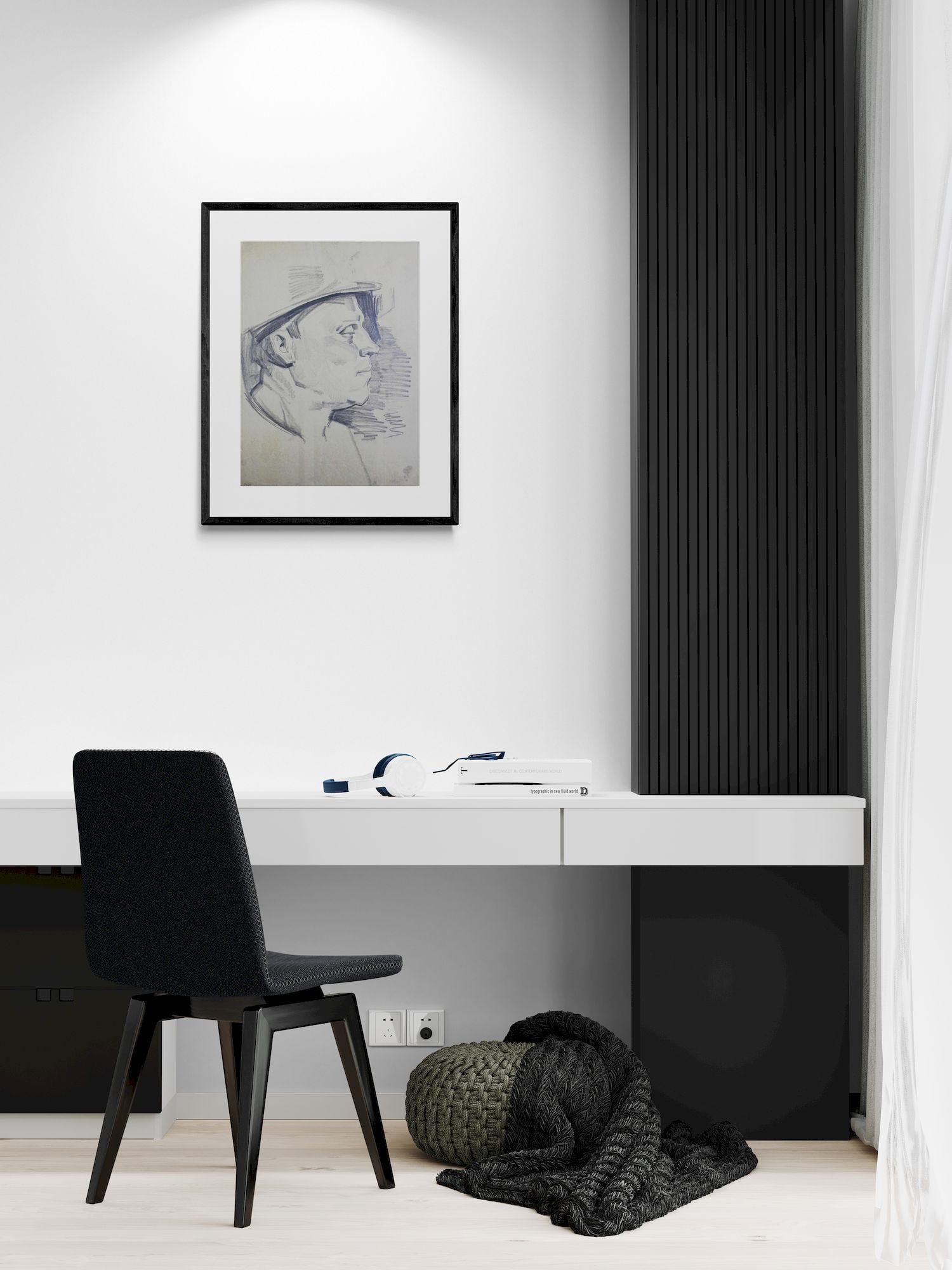 Mynka Olexandr (Ukrainian artist), "A man in a helmet. Profile", pencil on paper - 2